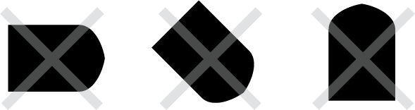 Examples of incorrect shield rotations.