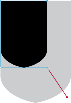 Example of how to scale the Shield shape correctly.