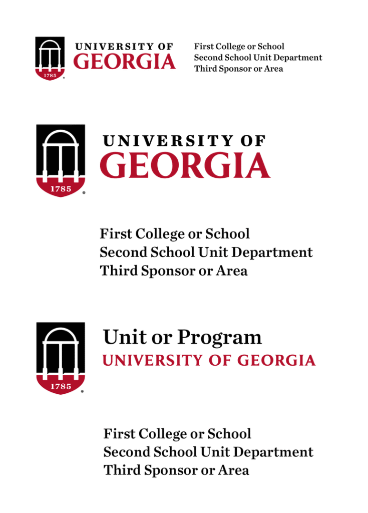 Examples of the internal co-brand text layouts