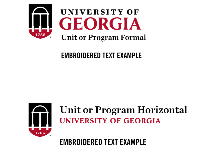 Examples of embroidery configuration options