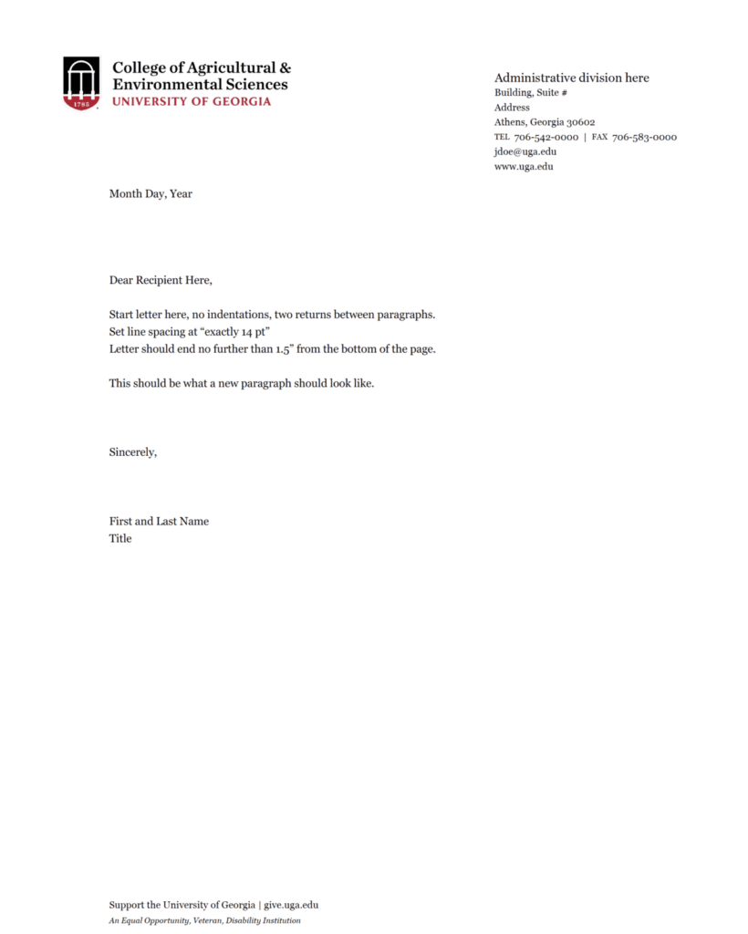 CAES letterhead example